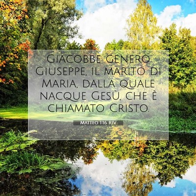 Picture 07 - Matteo 1:16 RIV - Giacobbe generò Giuseppe, il marito di Maria, - Bible Verse Picture