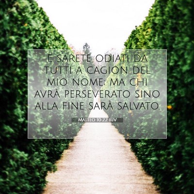 Picture 07 - Matteo 10:22 RIV - E sarete odiati da tutti a cagion del mio nome; - Bible Verse Picture