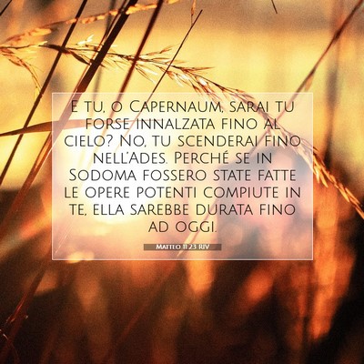 Picture 07 - Matteo 11:23 RIV - E tu, o Capernaum, sarai tu forse innalzata fino - Bible Verse Picture