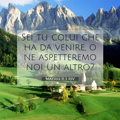 Picture 07 - Matteo 11:3 RIV - Sei tu colui che ha da venire, o ne aspetteremo - Bible Verse Picture