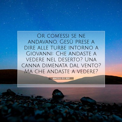 Picture 07 - Matteo 11:7 RIV - Or com’essi se ne andavano, Gesù prese a dire - Bible Verse Picture
