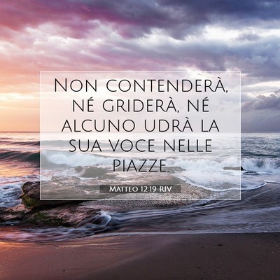 Picture 07 - Matteo 12:19 RIV - Non contenderà, né griderà, né alcuno udrà - Bible Verse Picture