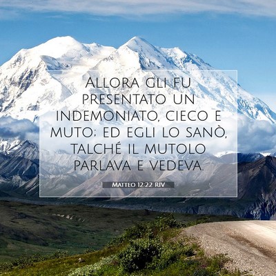 Picture 07 - Matteo 12:22 RIV - Allora gli fu presentato un indemoniato, cieco e - Bible Verse Picture