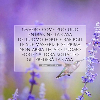 Picture 07 - Matteo 12:29 RIV - Ovvero, come può uno entrar nella casa - Bible Verse Picture