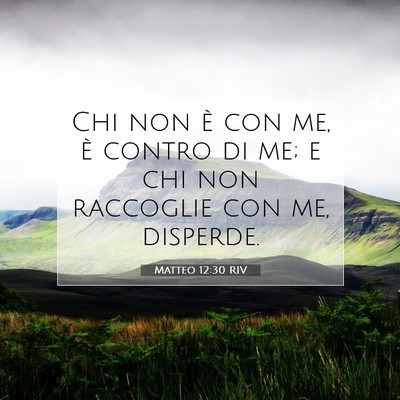 Picture 07 - Matteo 12:30 RIV - Chi non è con me, è contro di me; e chi non - Bible Verse Picture