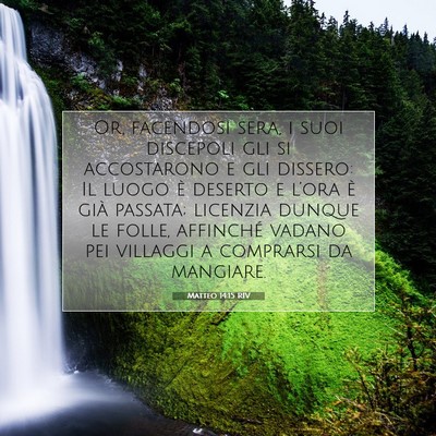Picture 07 - Matteo 14:15 RIV - Or, facendosi sera, i suoi discepoli gli si - Bible Verse Picture
