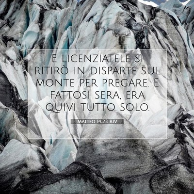 Picture 07 - Matteo 14:23 RIV - E licenziatele si ritirò in disparte sul monte - Bible Verse Picture