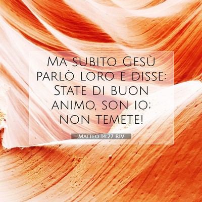 Picture 07 - Matteo 14:27 RIV - Ma subito Gesù parlò loro e disse: State di - Bible Verse Picture