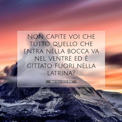 Picture 07 - Matteo 15:17 RIV - Non capite voi che tutto quello che entra nella - Bible Verse Picture