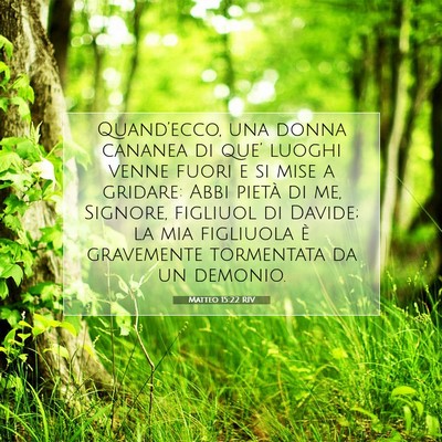 Picture 07 - Matteo 15:22 RIV - Quand’ecco, una donna cananea di que’ luoghi - Bible Verse Picture