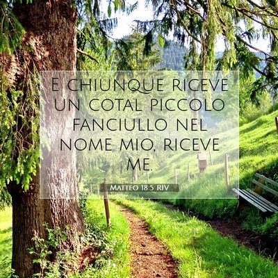 Picture 07 - Matteo 18:5 RIV - E chiunque riceve un cotal piccolo fanciullo nel - Bible Verse Picture