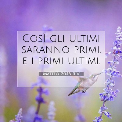 Picture 07 - Matteo 20:16 RIV - Così gli ultimi saranno primi, e i primi - Bible Verse Picture