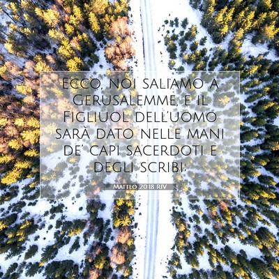 Picture 07 - Matteo 20:18 RIV - Ecco, noi saliamo a Gerusalemme, e il Figliuol - Bible Verse Picture