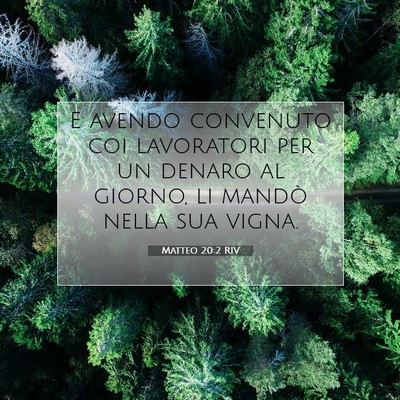Picture 07 - Matteo 20:2 RIV - E avendo convenuto coi lavoratori per un denaro - Bible Verse Picture