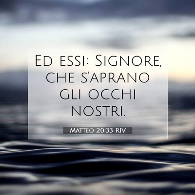 Picture 07 - Matteo 20:33 RIV - Ed essi: Signore, che s’aprano gli occhi - Bible Verse Picture
