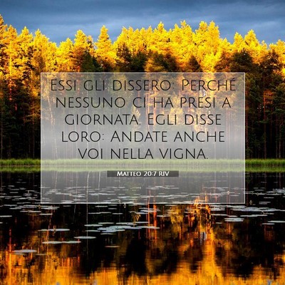 Picture 07 - Matteo 20:7 RIV - Essi gli dissero: Perché nessuno ci ha presi a - Bible Verse Picture