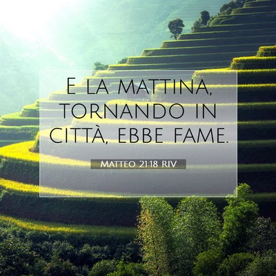 Picture 07 - Matteo 21:18 RIV - E la mattina, tornando in città, ebbe - Bible Verse Picture