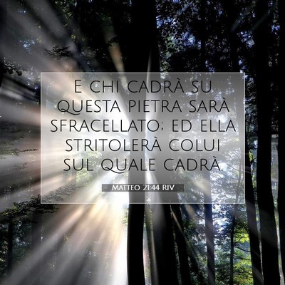 Picture 07 - Matteo 21:44 RIV - E chi cadrà su questa pietra sarà sfracellato; - Bible Verse Picture