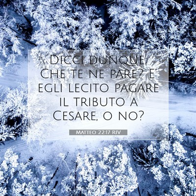 Picture 07 - Matteo 22:17 RIV - Dicci dunque: Che te ne pare? E’ egli lecito - Bible Verse Picture