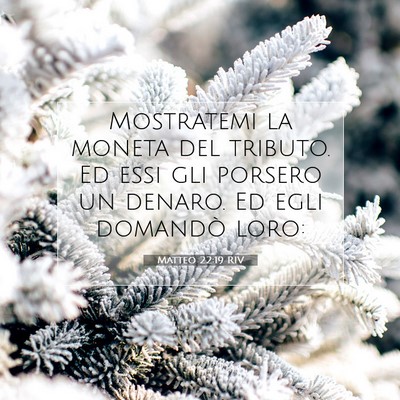 Picture 07 - Matteo 22:19 RIV - Mostratemi la moneta del tributo. Ed essi gli - Bible Verse Picture