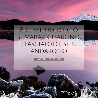 Picture 07 - Matteo 22:22 RIV - Ed essi, udito ciò, si maravigliarono; e, - Bible Verse Picture