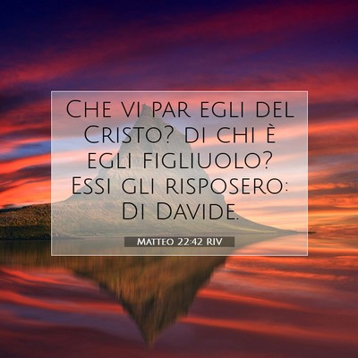 Picture 07 - Matteo 22:42 RIV - Che vi par egli del Cristo? di chi è egli - Bible Verse Picture