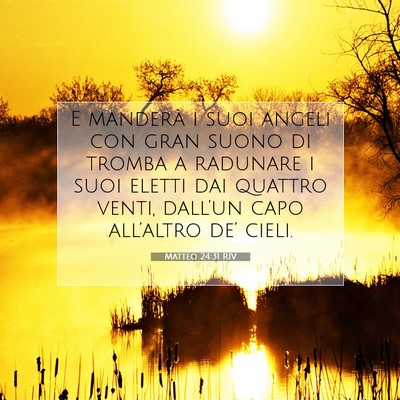 Picture 07 - Matteo 24:31 RIV - E manderà i suoi angeli con gran suono di tromba - Bible Verse Picture