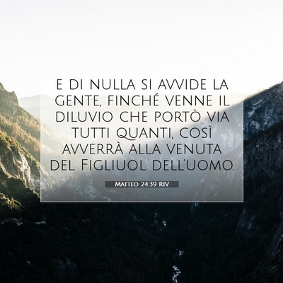 Picture 07 - Matteo 24:39 RIV - e di nulla si avvide la gente, finché venne il - Bible Verse Picture