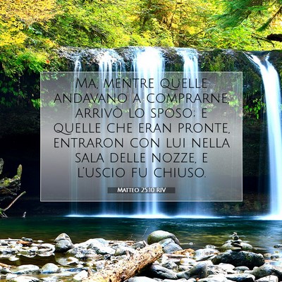 Picture 07 - Matteo 25:10 RIV - Ma, mentre quelle andavano a comprarne, arrivò - Bible Verse Picture
