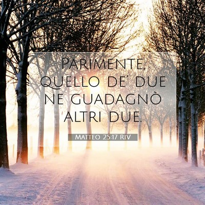 Picture 07 - Matteo 25:17 RIV - Parimente, quello de’ due ne guadagnò altri - Bible Verse Picture