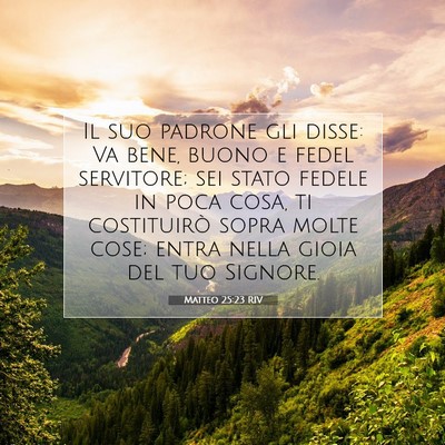 Picture 07 - Matteo 25:23 RIV - Il suo padrone gli disse: Va bene, buono e fedel - Bible Verse Picture