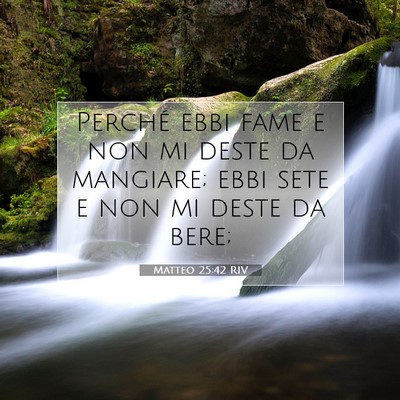 Picture 07 - Matteo 25:42 RIV - Perché ebbi fame e non mi deste da mangiare; - Bible Verse Picture