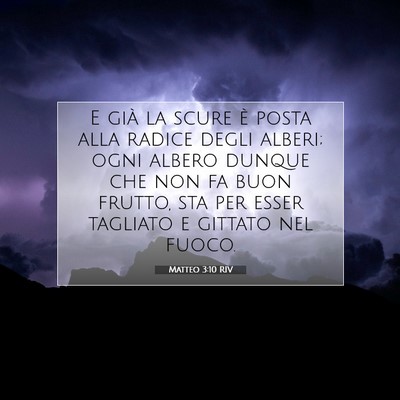 Picture 07 - Matteo 3:10 RIV - E già la scure è posta alla radice degli - Bible Verse Picture