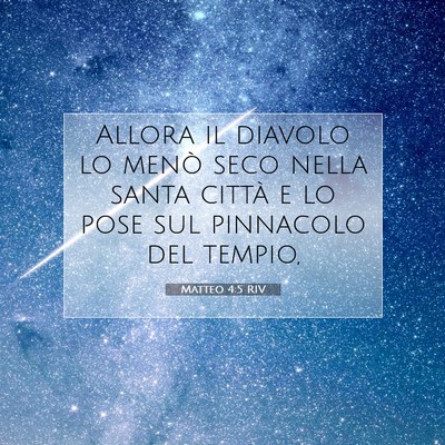 Picture 07 - Matteo 4:5 RIV - Allora il diavolo lo menò seco nella santa - Bible Verse Picture