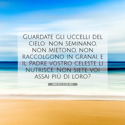 Picture 07 - Matteo 6:26 RIV - Guardate gli uccelli del cielo: non seminano, non - Bible Verse Picture