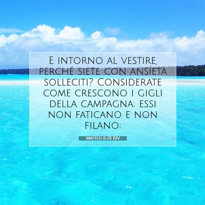 Picture 07 - Matteo 6:28 RIV - E intorno al vestire, perché siete con ansietà - Bible Verse Picture