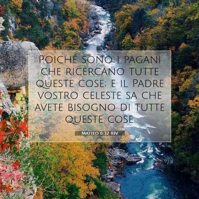 Picture 07 - Matteo 6:32 RIV - Poiché sono i pagani che ricercano tutte queste - Bible Verse Picture