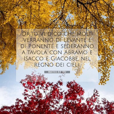 Picture 07 - Matteo 8:11 RIV - Or io vi dico che molti verranno di Levante e di - Bible Verse Picture