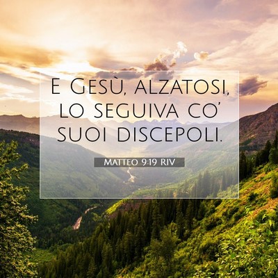 Picture 07 - Matteo 9:19 RIV - E Gesù, alzatosi, lo seguiva co’ suoi - Bible Verse Picture