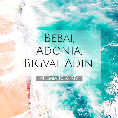 Picture 07 - Neemia 10:16 RIV - Bebai, Adonia, Bigvai, - Bible Verse Picture
