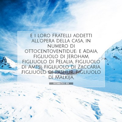 Picture 07 - Neemia 11:12 RIV - e i loro fratelli addetti all’opera della casa, - Bible Verse Picture