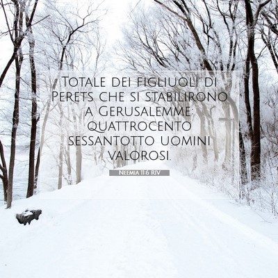 Picture 07 - Neemia 11:6 RIV - Totale dei figliuoli di Perets che si stabilirono - Bible Verse Picture