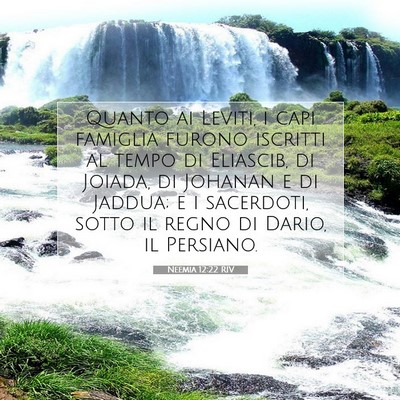 Picture 07 - Neemia 12:22 RIV - Quanto ai Leviti, i capi famiglia furono iscritti - Bible Verse Picture