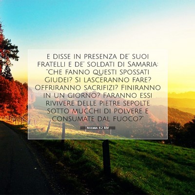 Picture 07 - Neemia 4:2 RIV - e disse in presenza de’ suoi fratelli e de’ - Bible Verse Picture