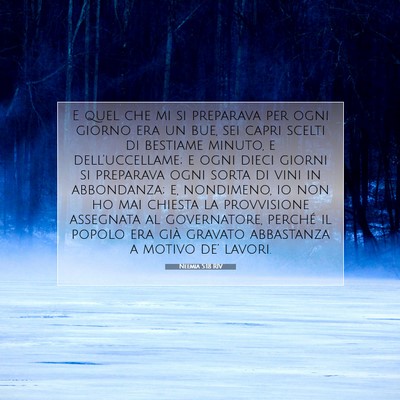Picture 07 - Neemia 5:18 RIV - E quel che mi si preparava per ogni giorno era un - Bible Verse Picture