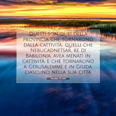Picture 07 - Neemia 7:6 RIV - Questi son quei della provincia che tornarono - Bible Verse Picture