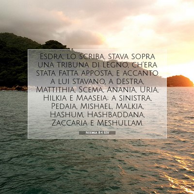 Picture 07 - Neemia 8:4 RIV - Esdra, lo scriba, stava sopra una tribuna di - Bible Verse Picture