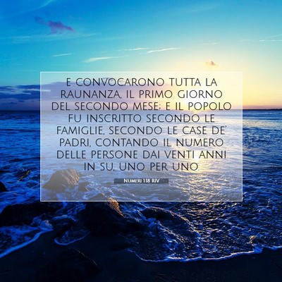 Picture 07 - Numeri 1:18 RIV - e convocarono tutta la raunanza, il primo giorno - Bible Verse Picture