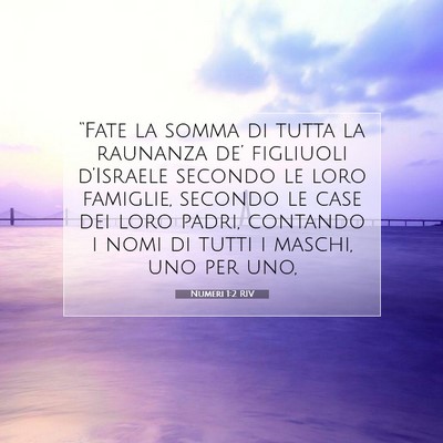 Picture 07 - Numeri 1:2 RIV - “Fate la somma di tutta la raunanza de’ - Bible Verse Picture