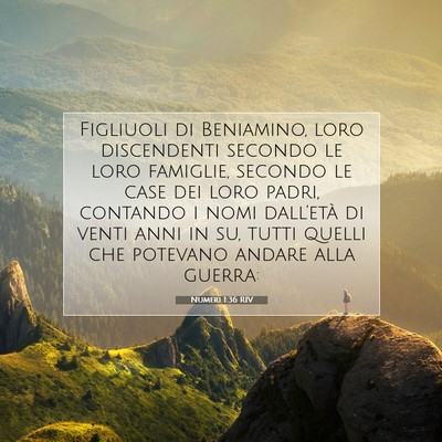 Picture 07 - Numeri 1:36 RIV - Figliuoli di Beniamino, loro discendenti secondo - Bible Verse Picture